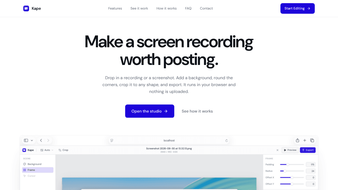 Kape website screenshot