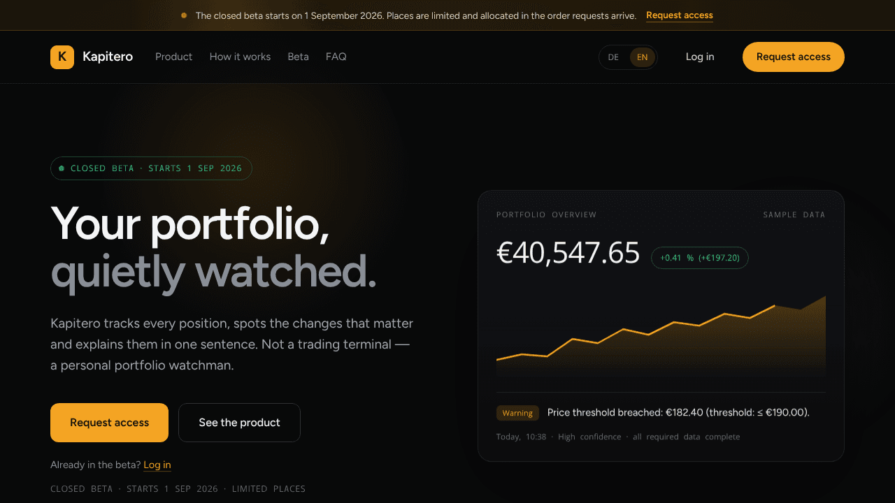 Kapitero website screenshot