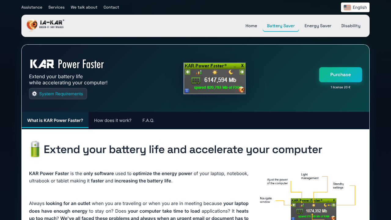 KAR Power Faster website screenshot