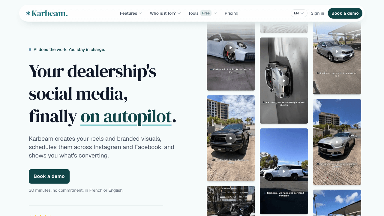 Karbeam website screenshot
