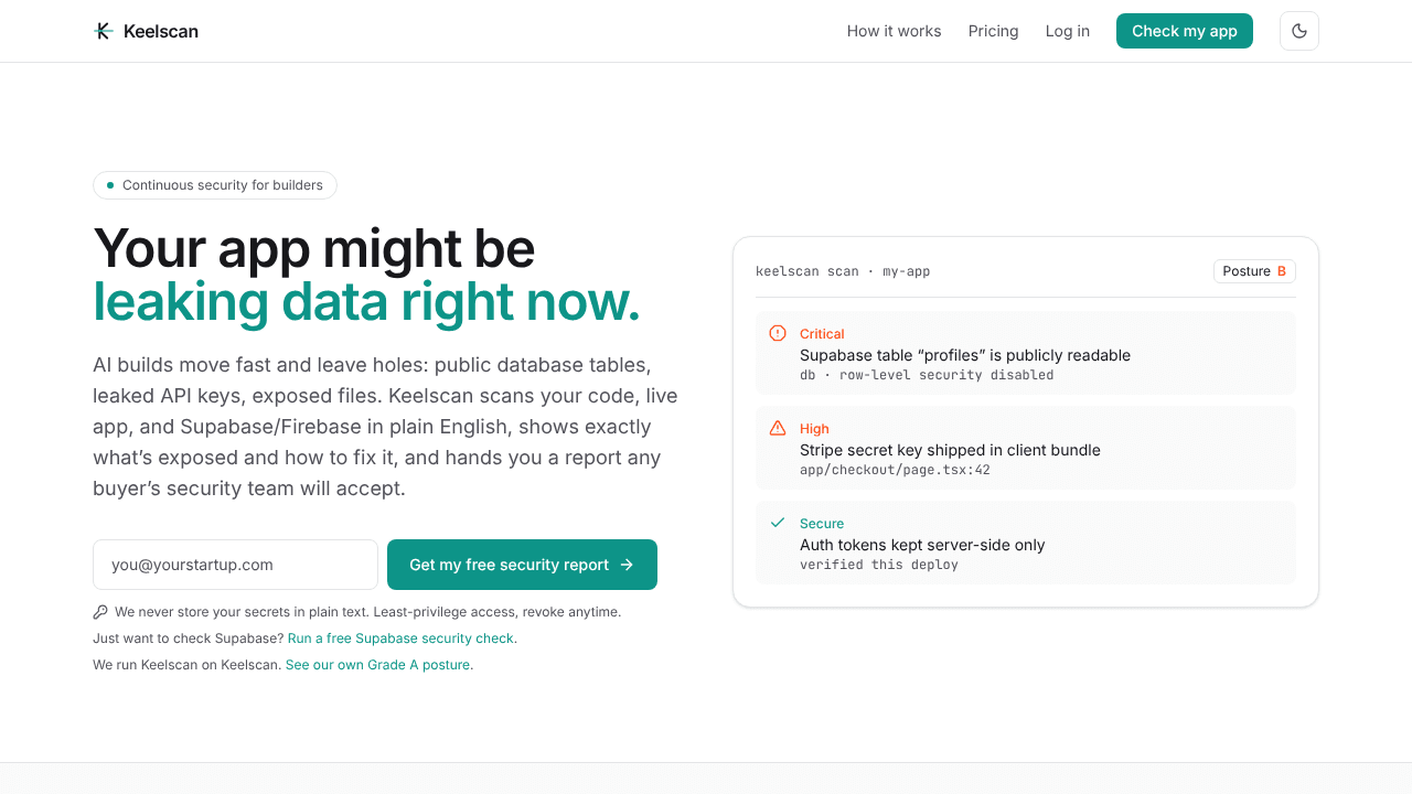 Keelscan website screenshot