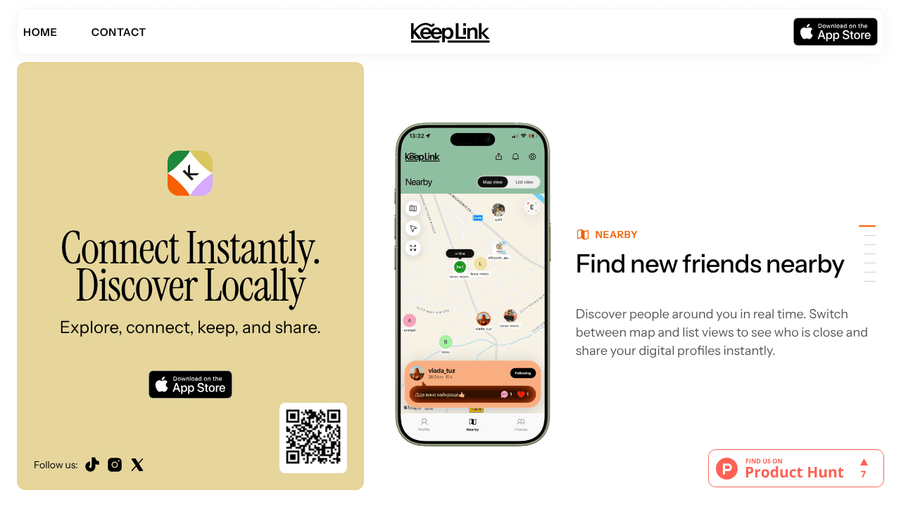 KeepLink website screenshot