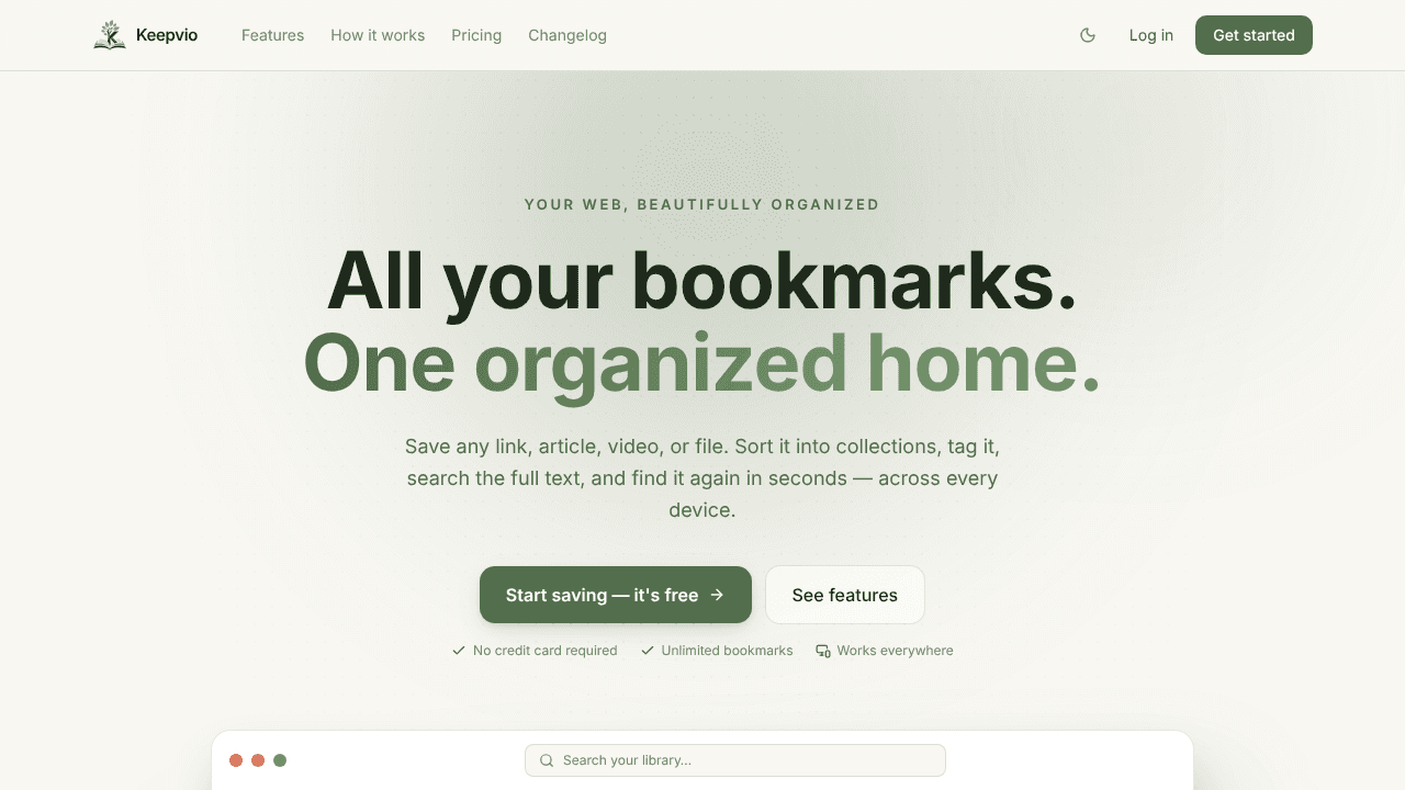 Keepvio website screenshot