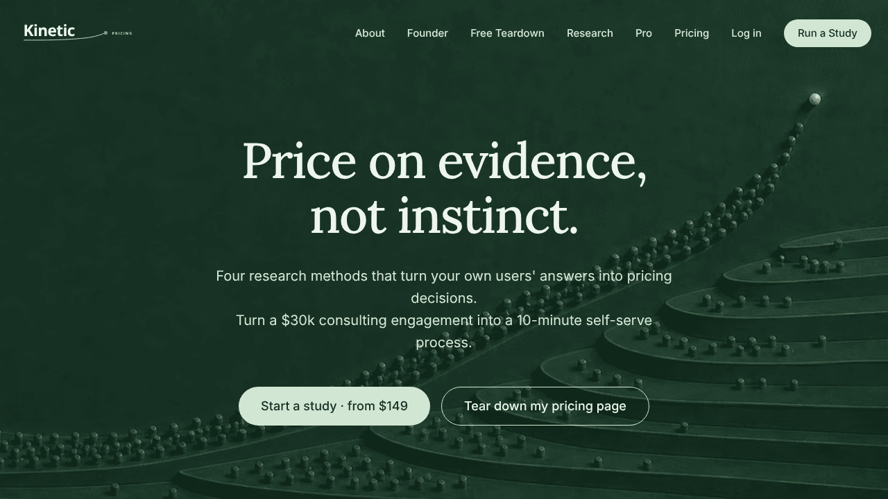 Kinetic Pricing website screenshot