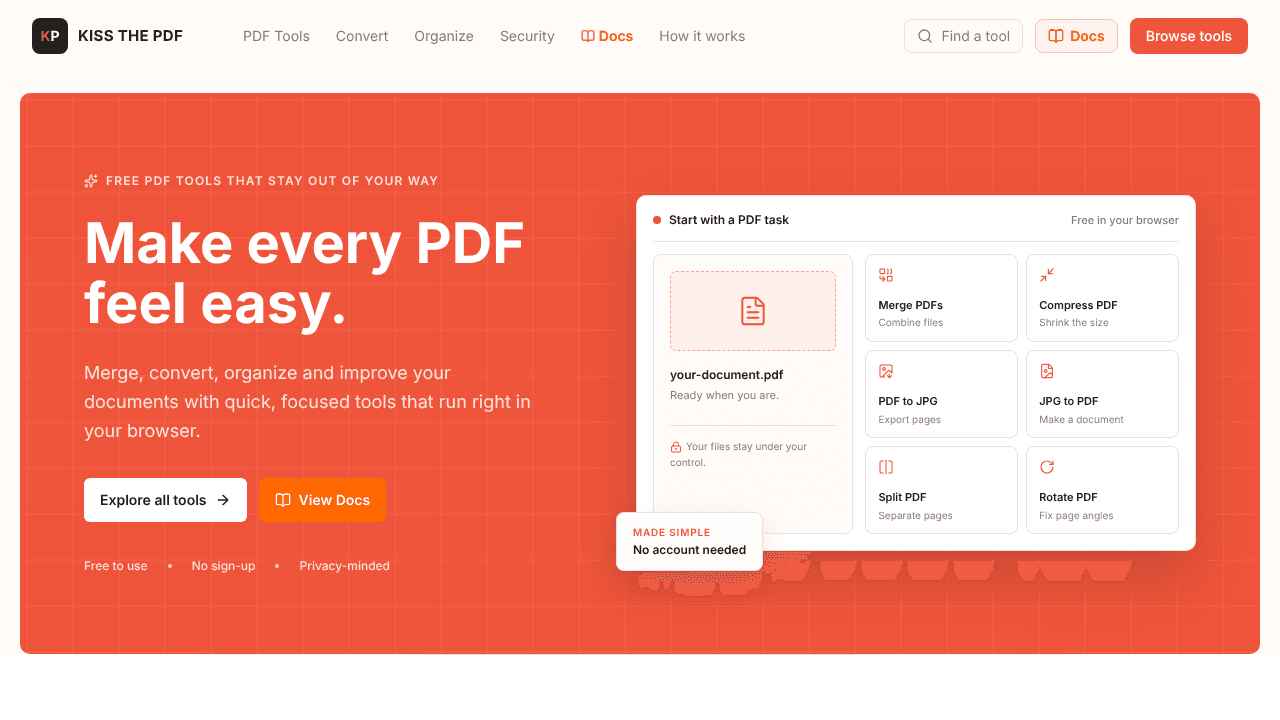KissThePDF website screenshot