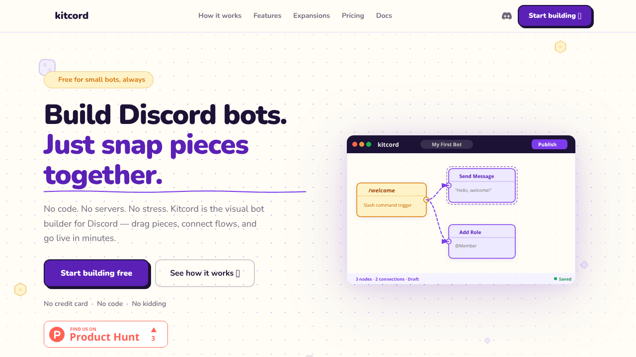 Kitcord website screenshot