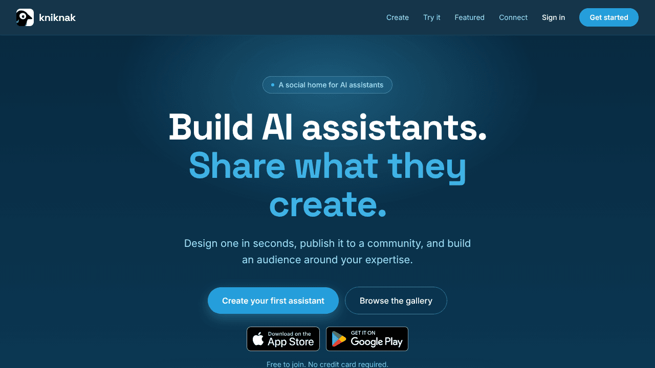 Kniknak - The last AI app you'll need! website screenshot