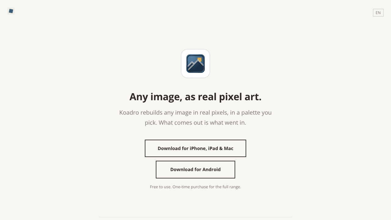 Koadro website screenshot