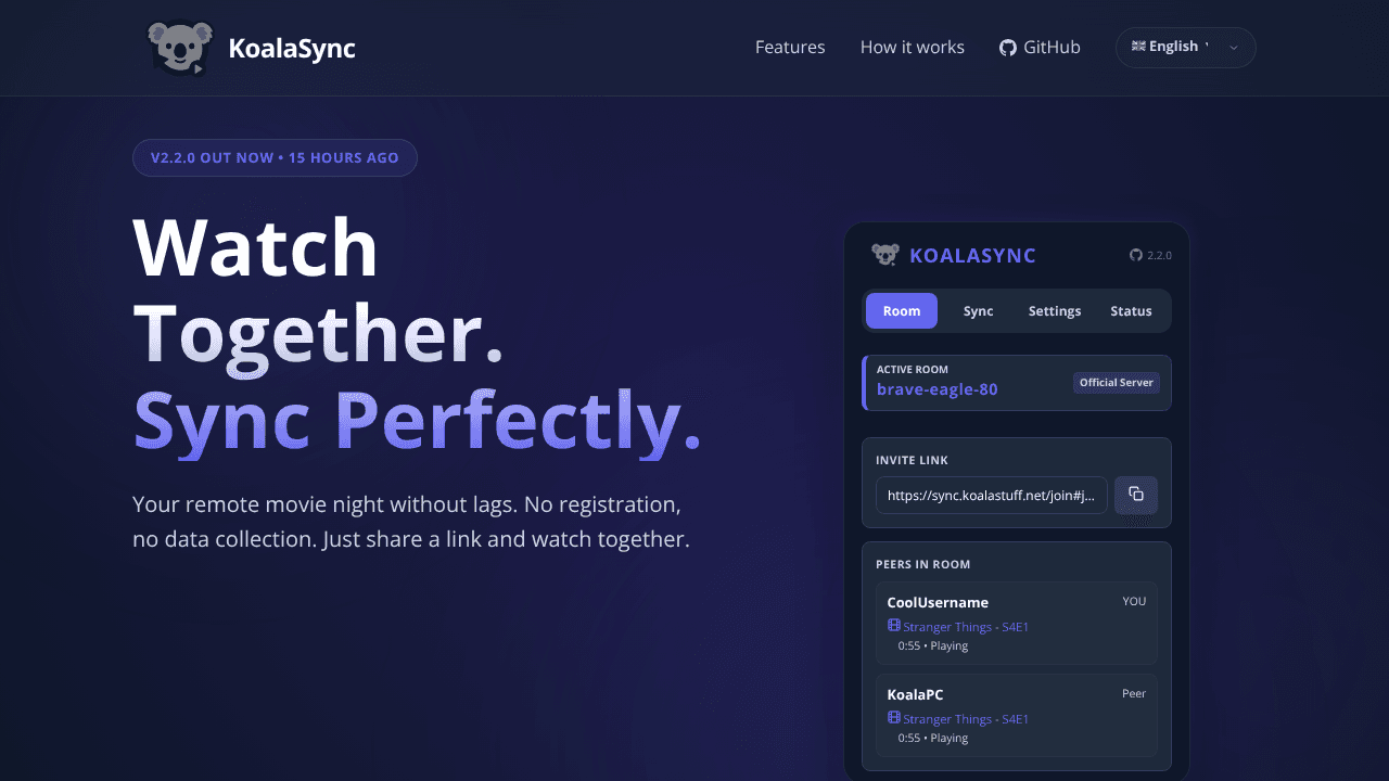 KoalaSync website screenshot