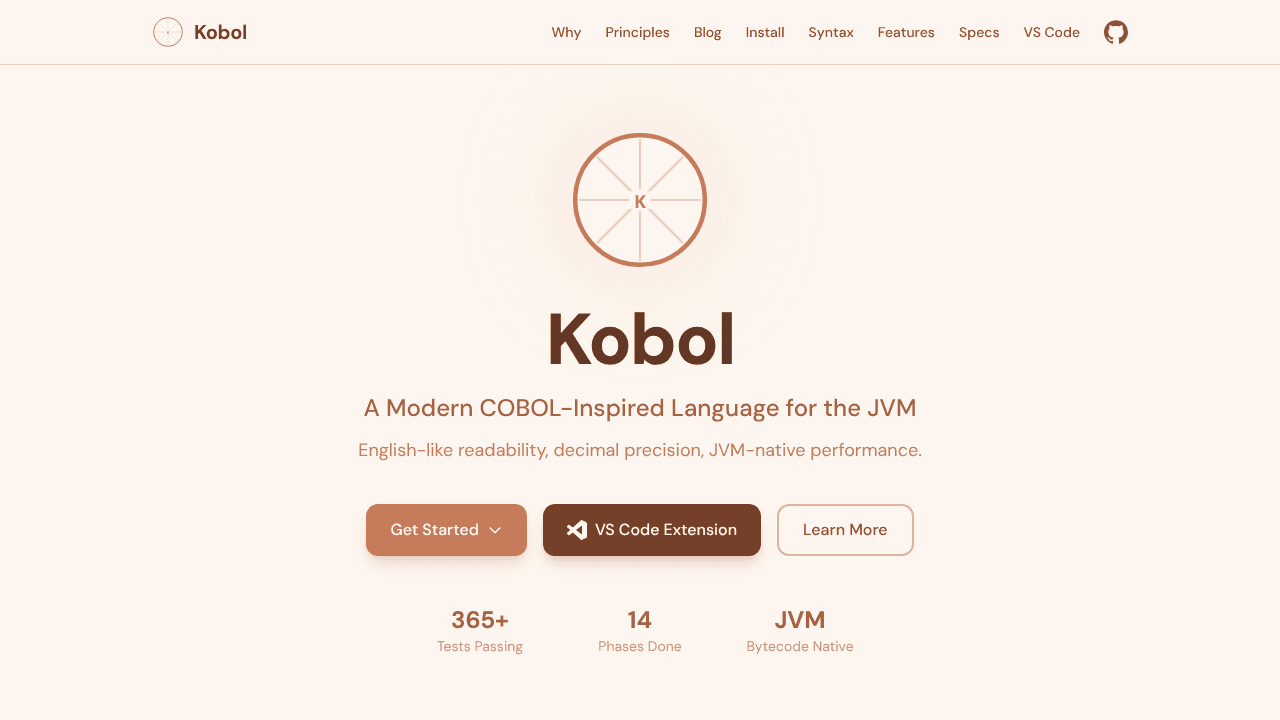 Kobol website screenshot