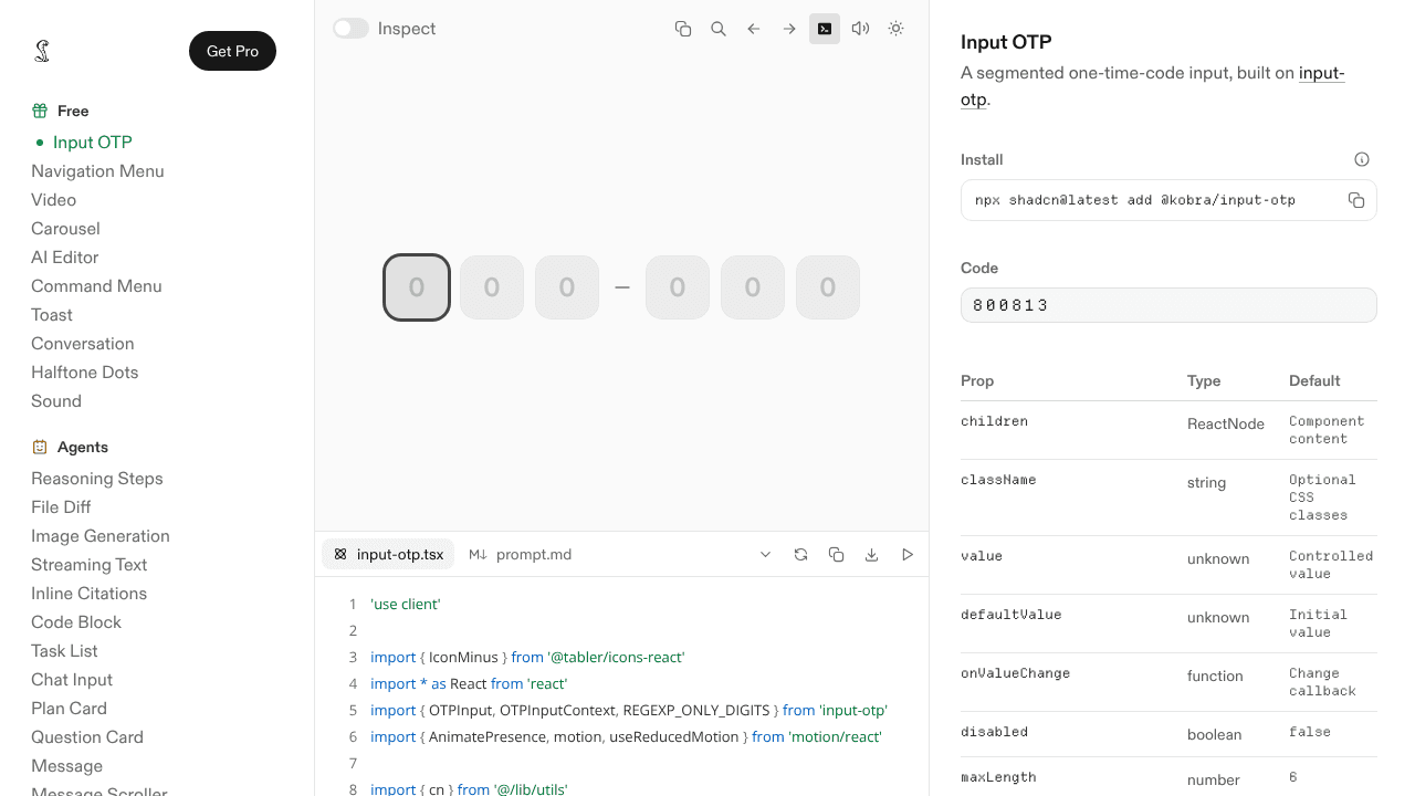 Kobra Design System website screenshot