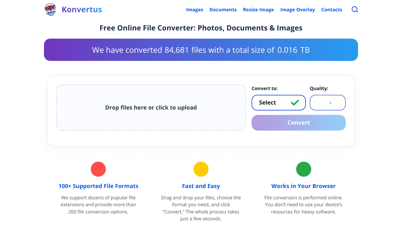 Konvertus website screenshot
