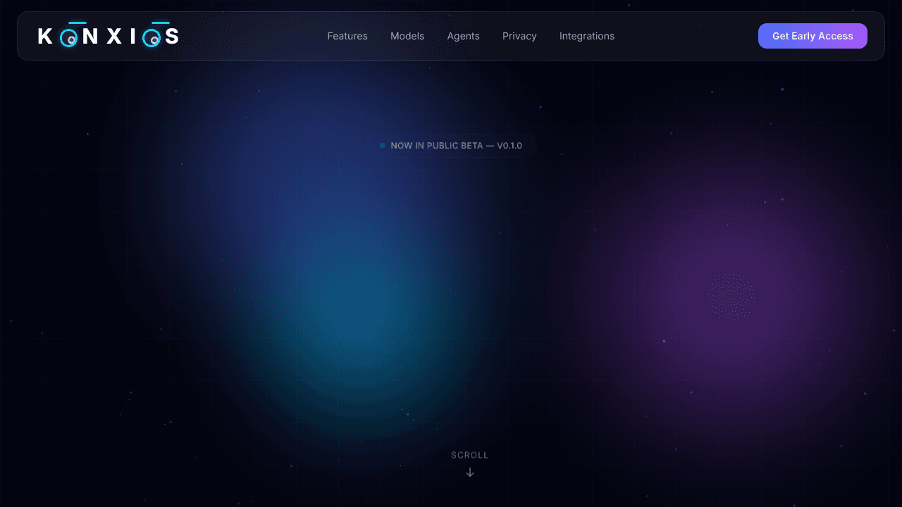 Konxios website screenshot
