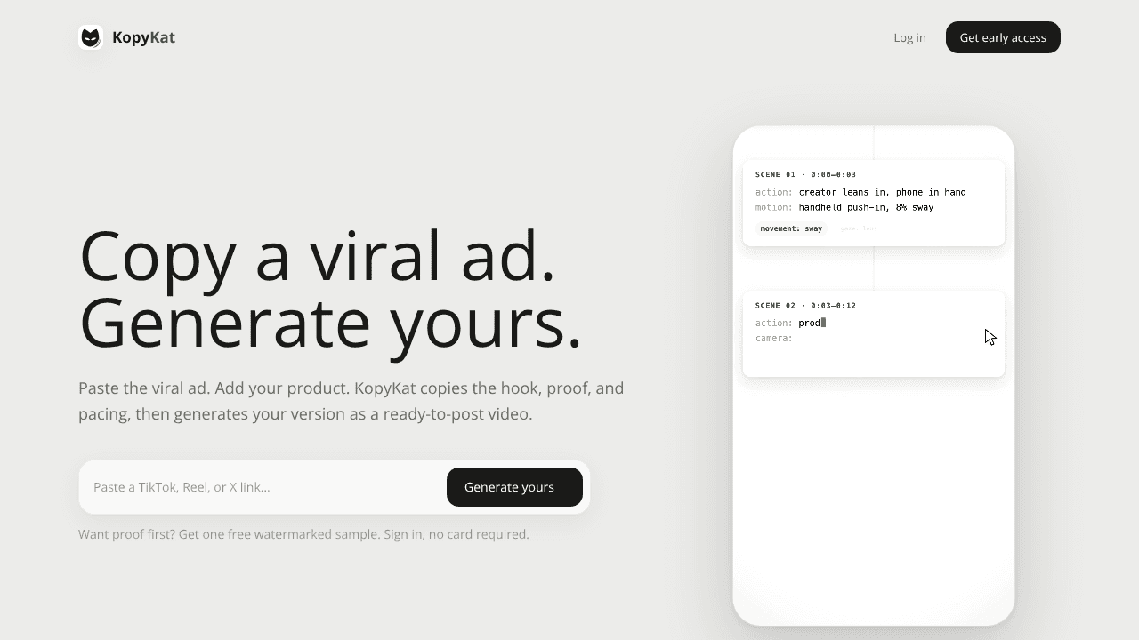 KopyKat website screenshot