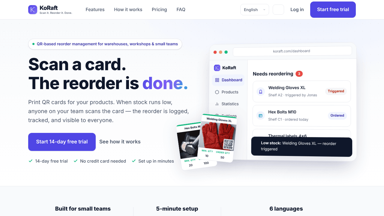 KoRaft website screenshot