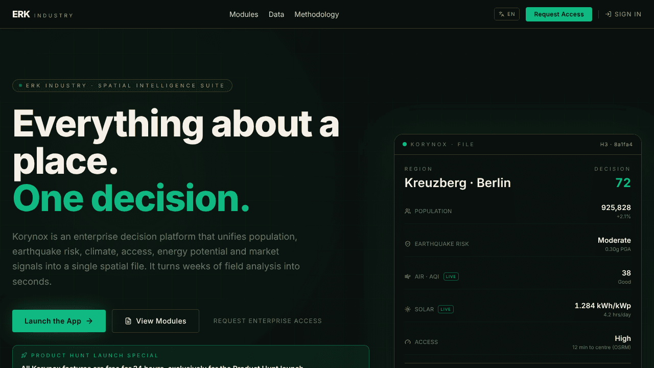 Korynox website screenshot