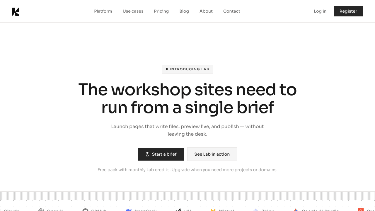 Krikkit website screenshot