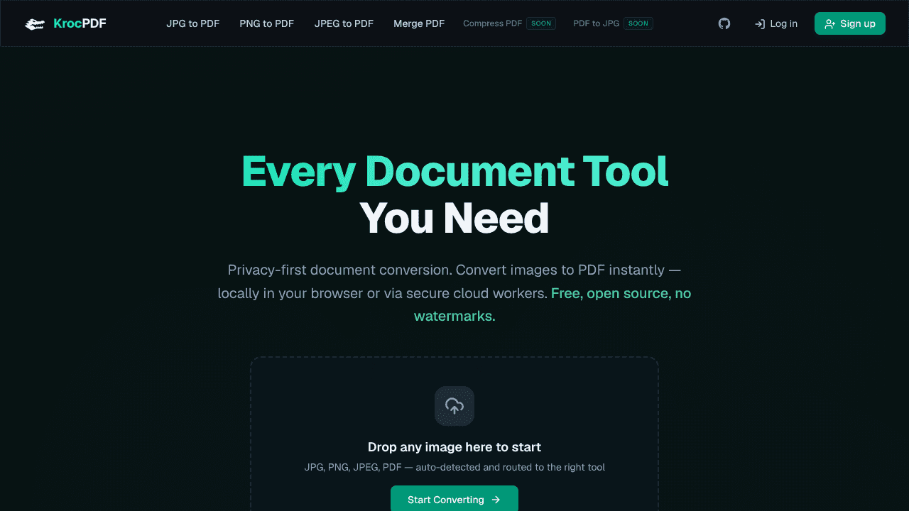 KrocPDF website screenshot