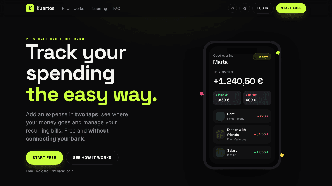 Kuartos website screenshot