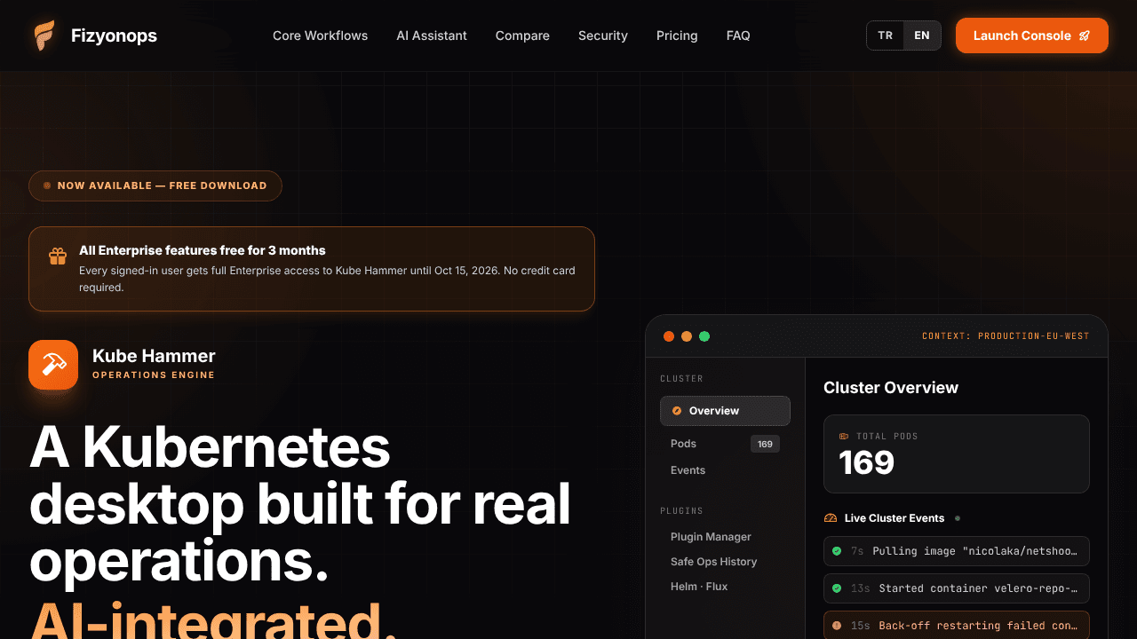 Kube Hammer website screenshot
