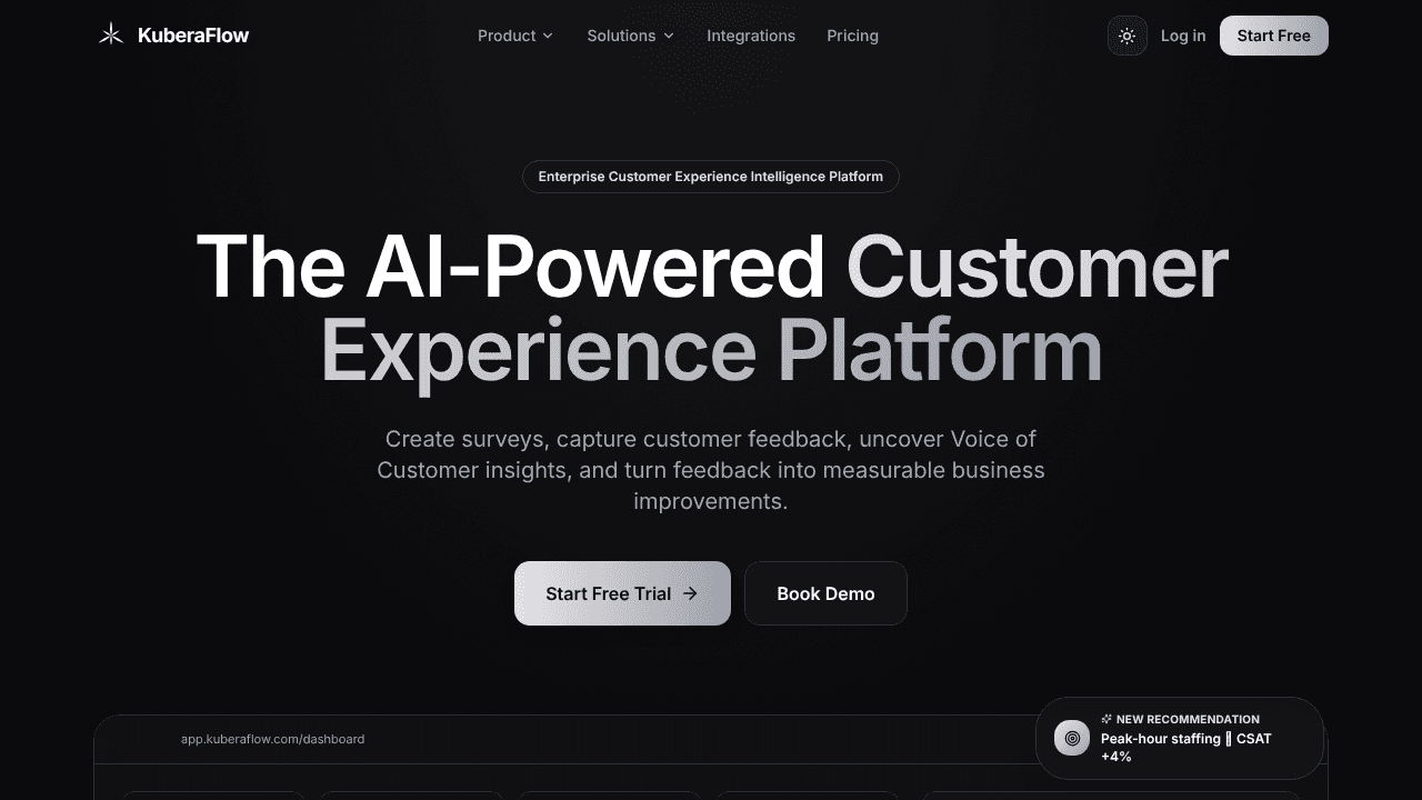 KuberaFlow website screenshot