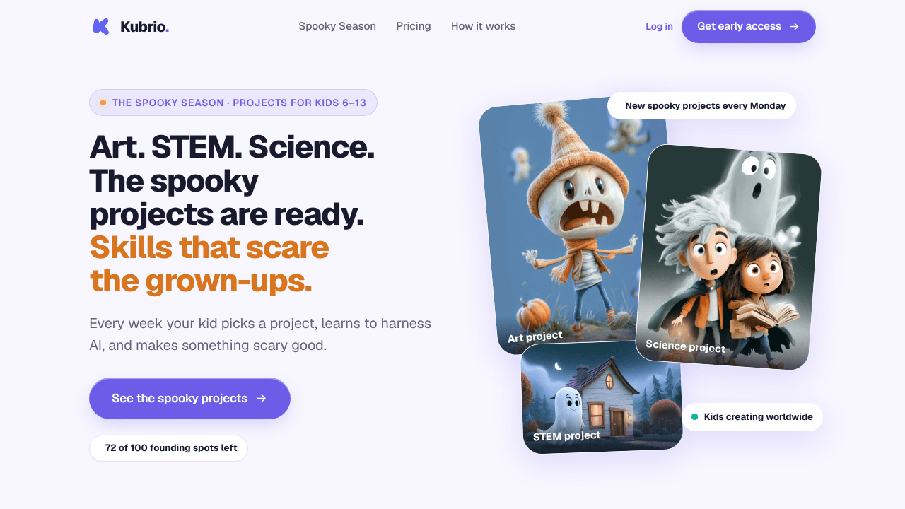 Kubrio Spooky Season website screenshot