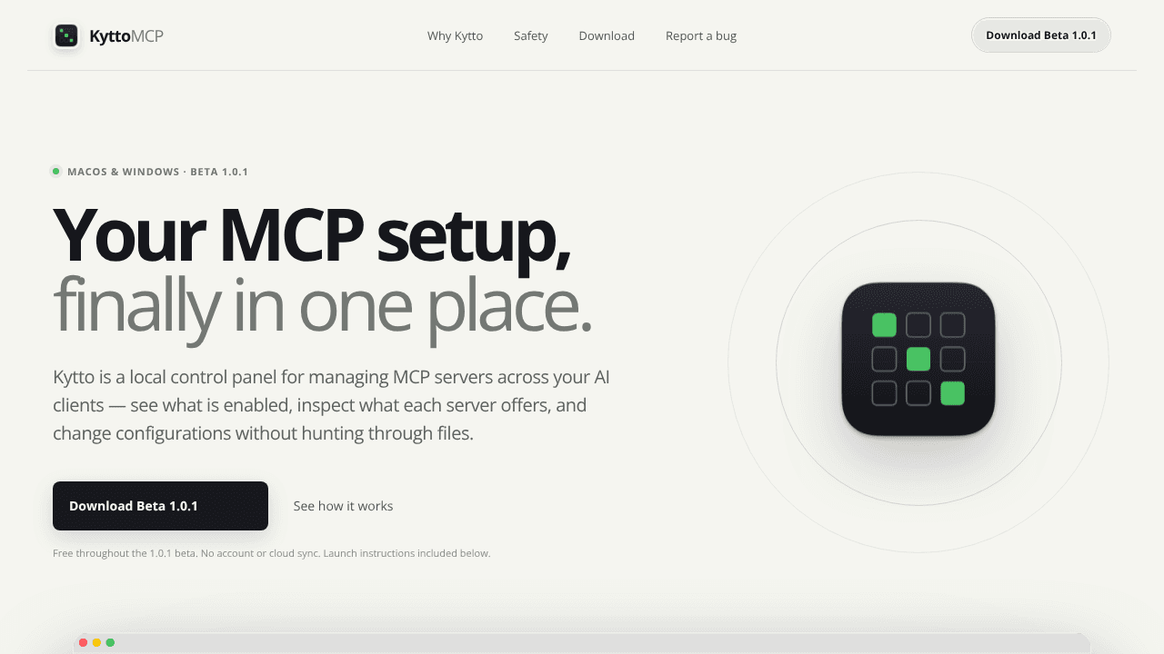 KyttoMCP website screenshot