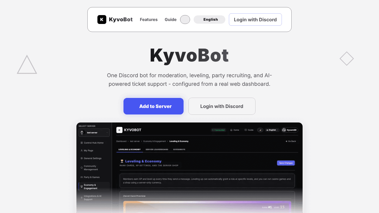 KyvoBot  website screenshot