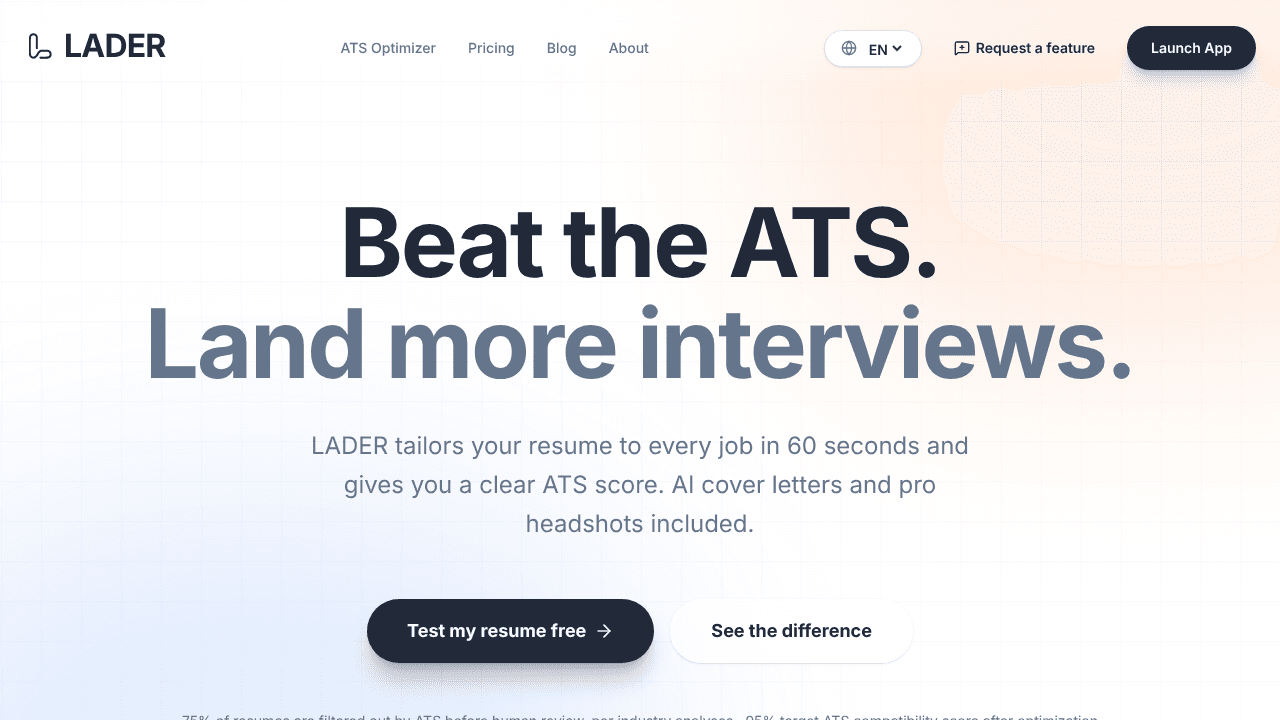 LADER website screenshot