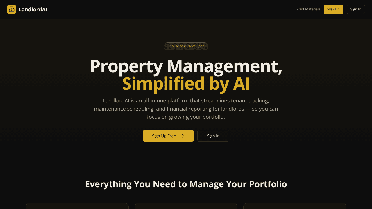 LandlordAI  website screenshot