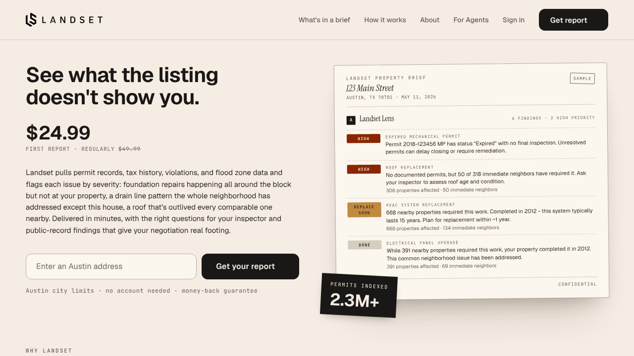 Landset website screenshot