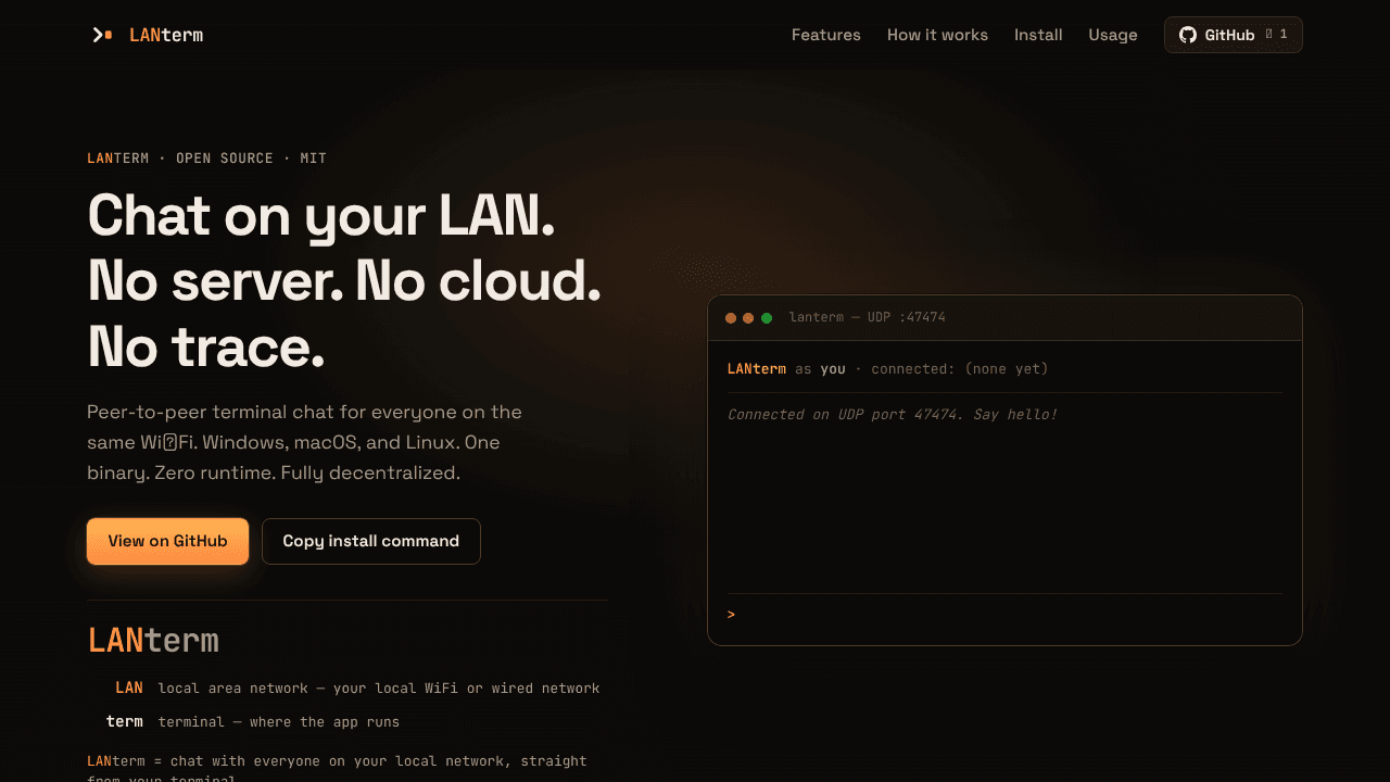 LANterm website screenshot