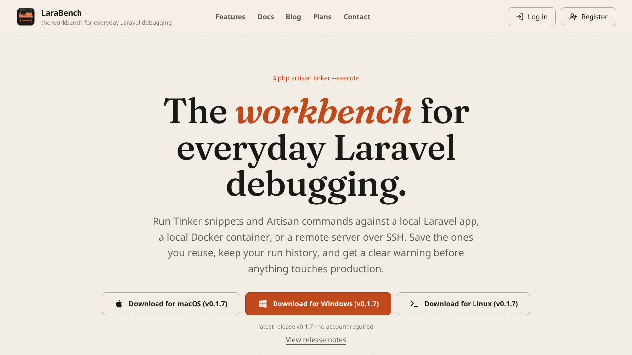 LaraBench website screenshot