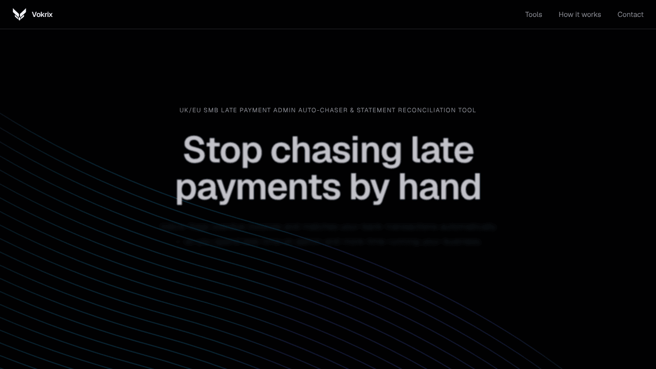 Late Payment Auto-Chaser & Statement website screenshot