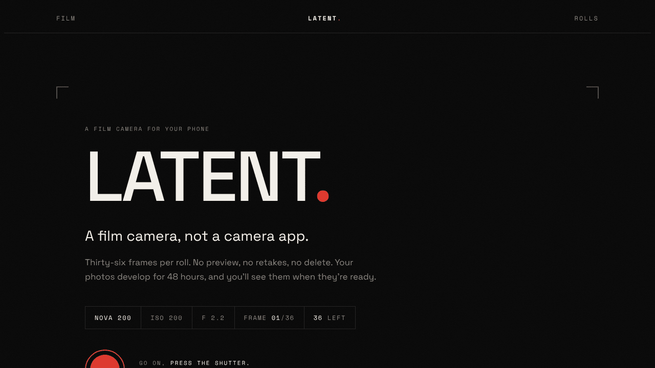Latent website screenshot