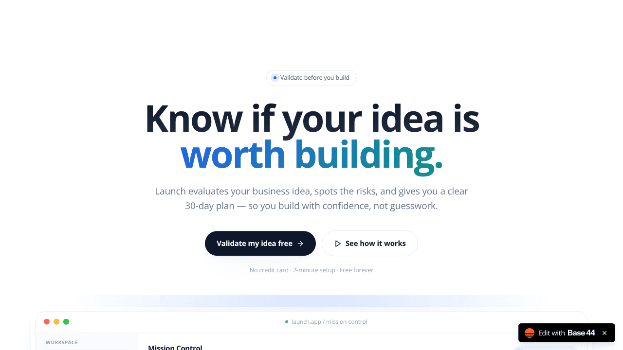 Launch website screenshot