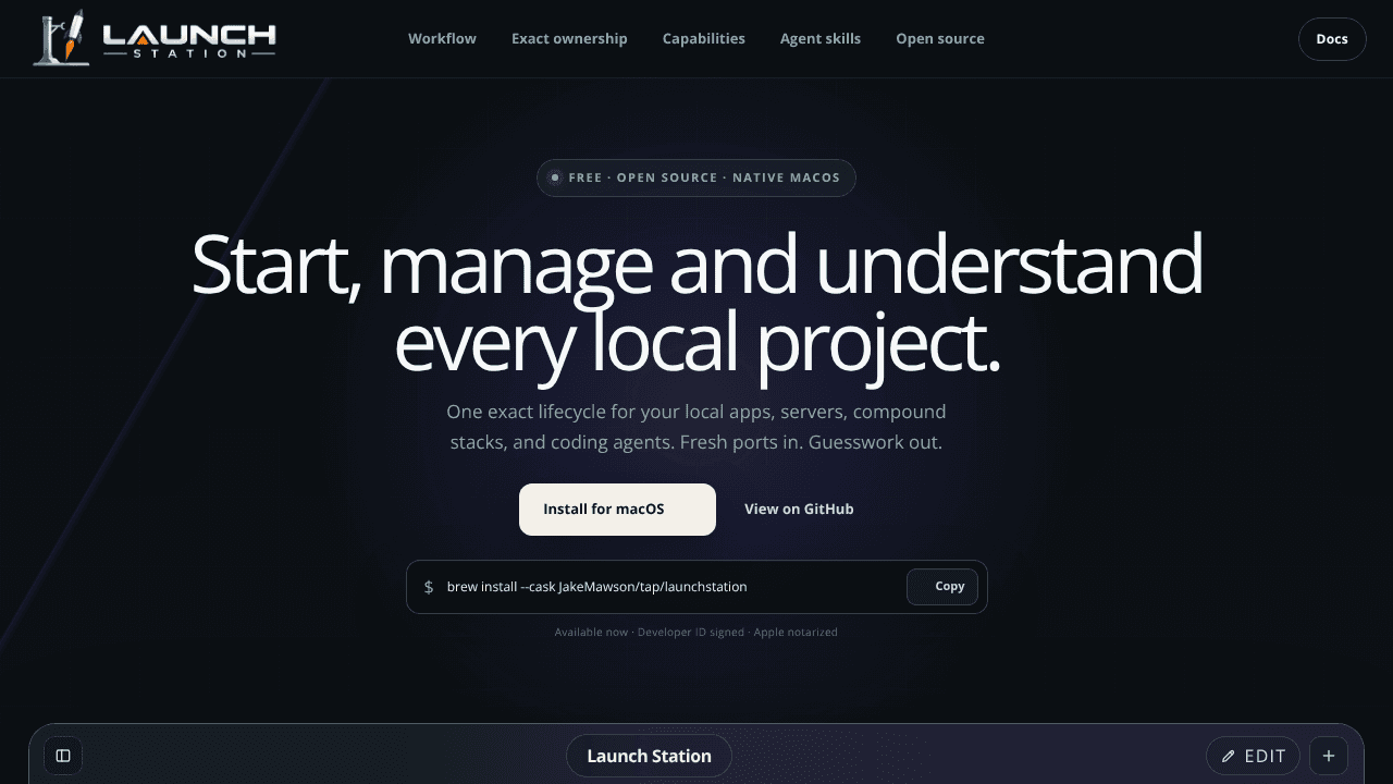 Launch Station website screenshot