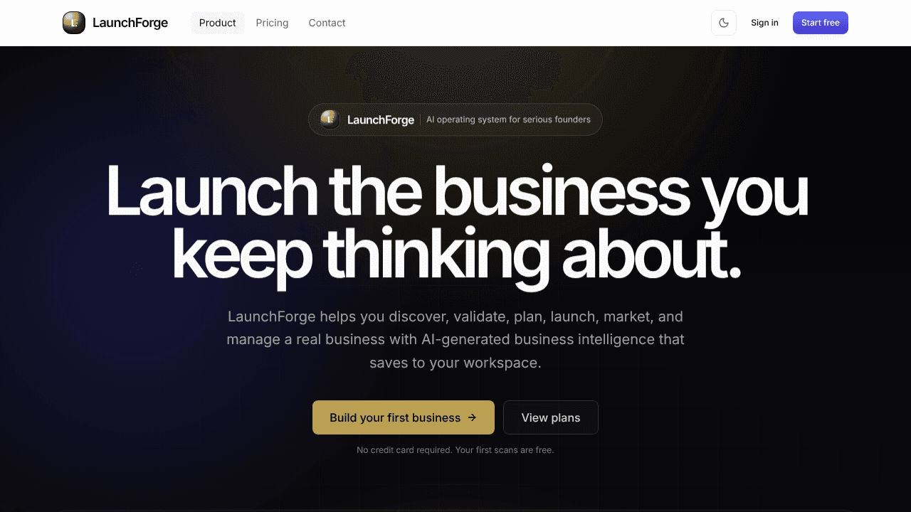 LaunchForge website screenshot