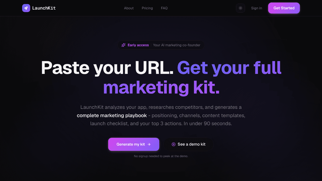 LaunchKit website screenshot