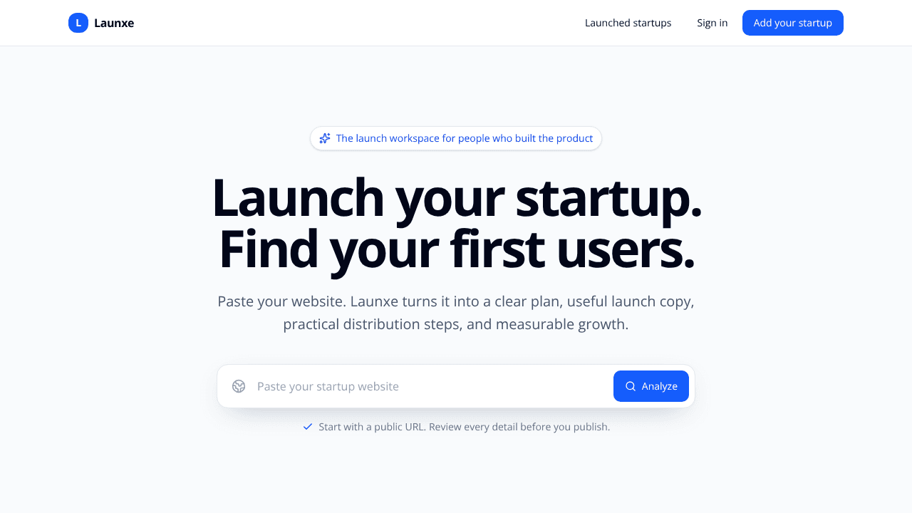 Launxe website screenshot