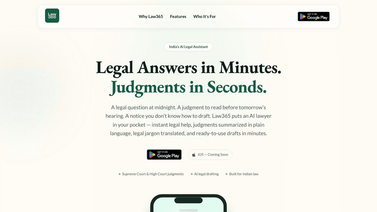 Law365 website screenshot