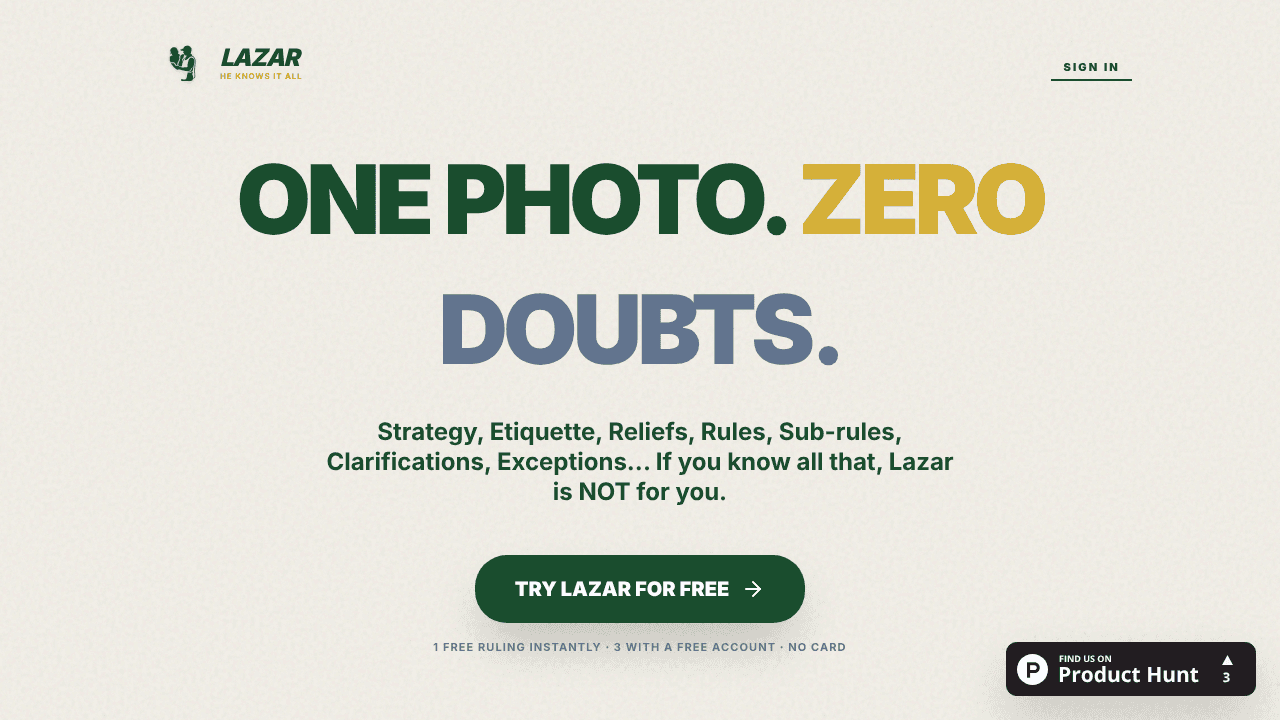 Lazar AI website screenshot