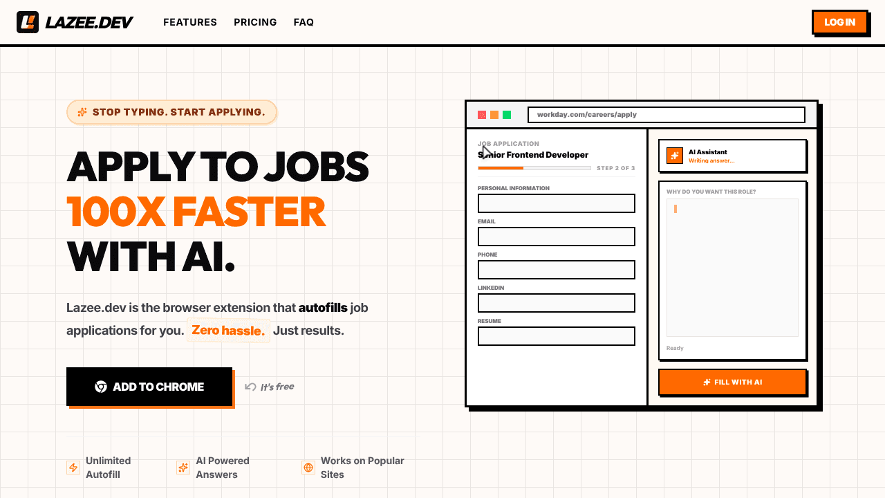 Lazee.dev website screenshot