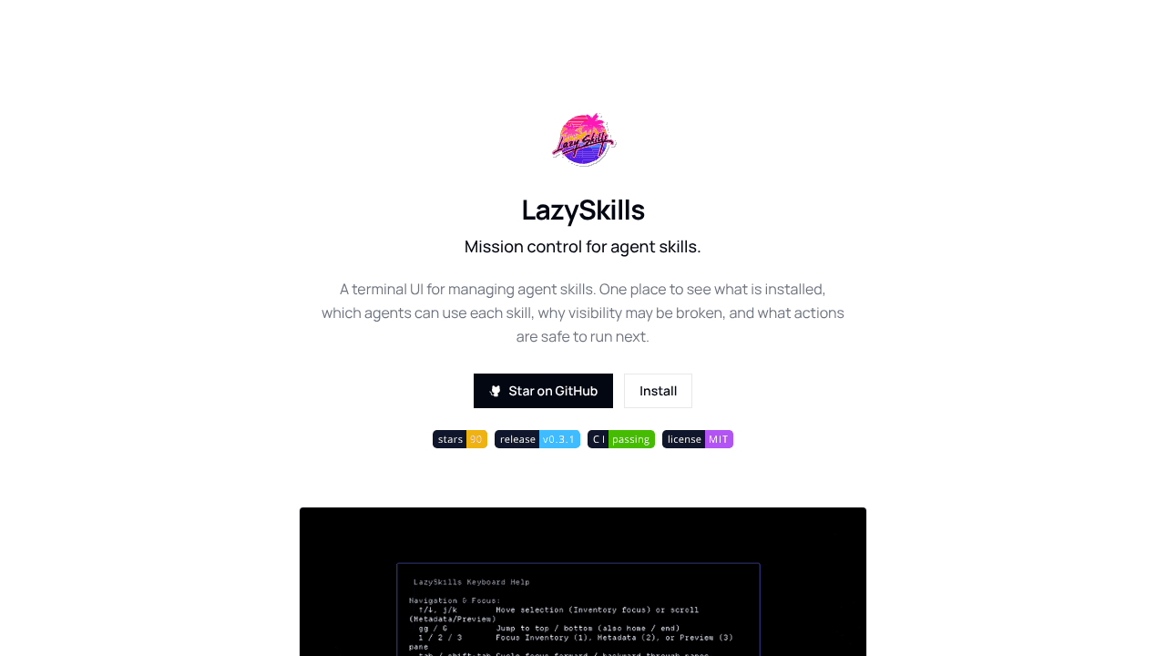 LazySkills website screenshot