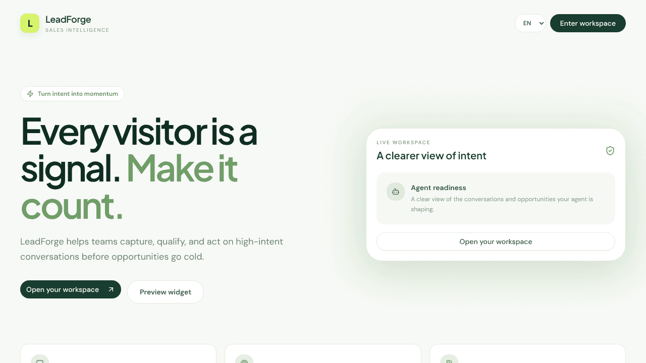 LeadForge website screenshot