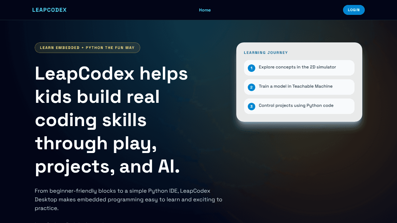 LeapCodex website screenshot
