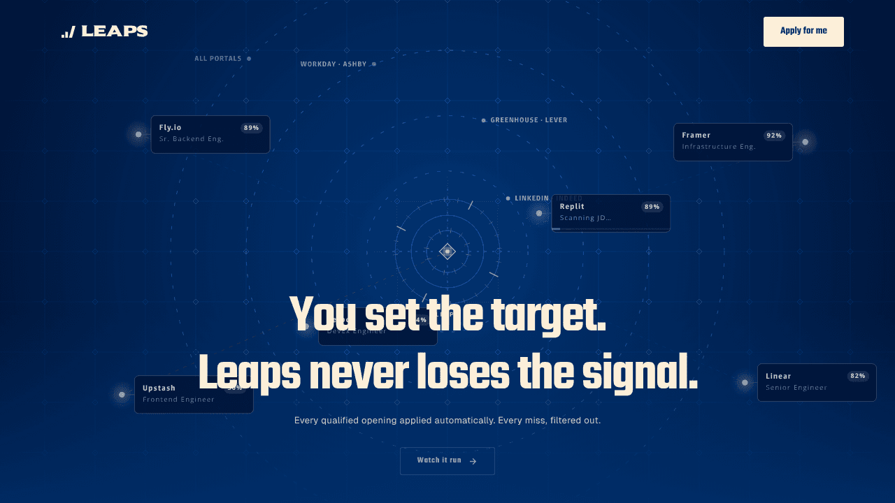 Leaps website screenshot