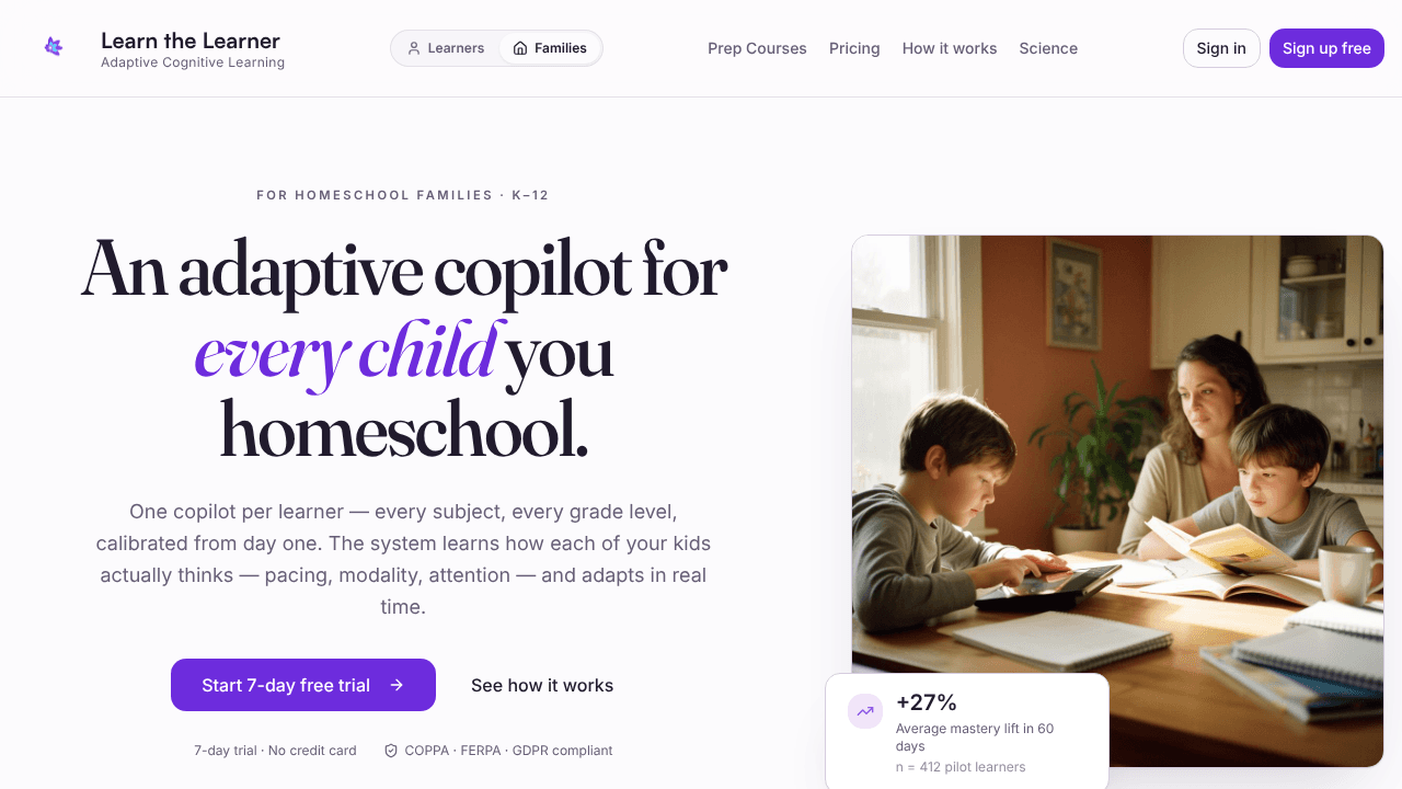 Learn the Learner website screenshot