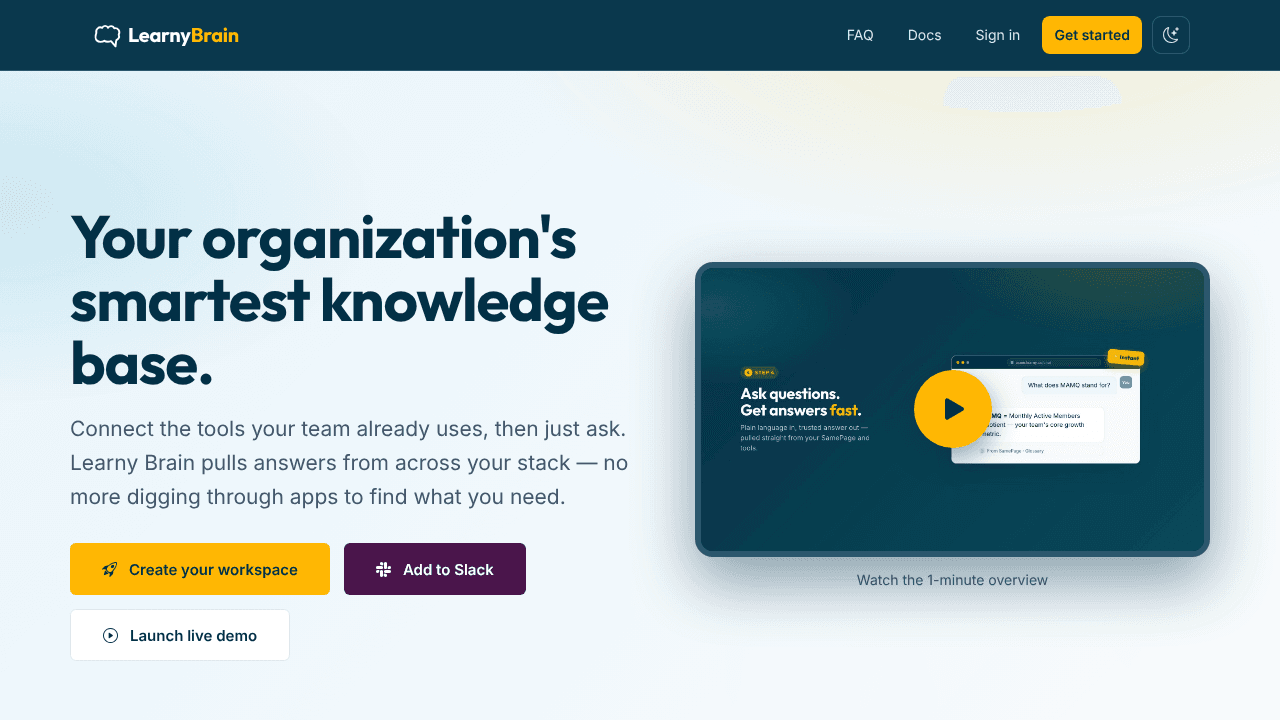 Learny Brain website screenshot