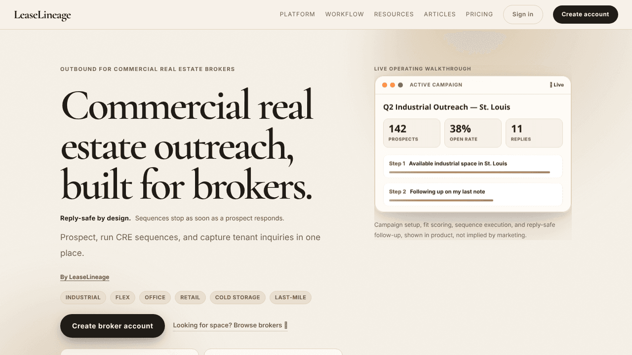 Lease Lineage website screenshot